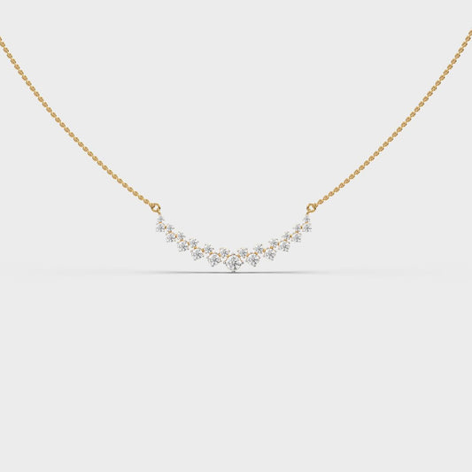 Scattered Curve Diamond Necklace