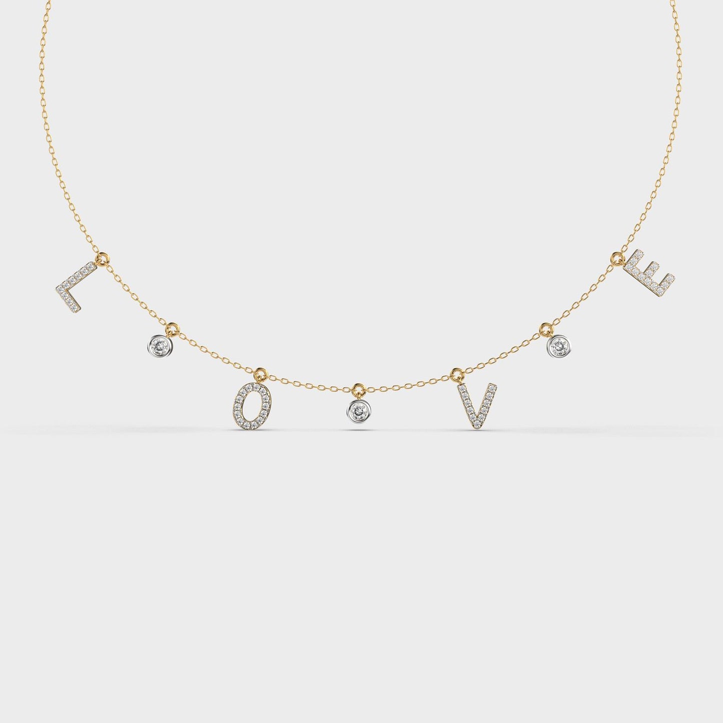 Love Lettered Diamond Necklace