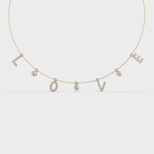 Love Lettered Diamond Necklace