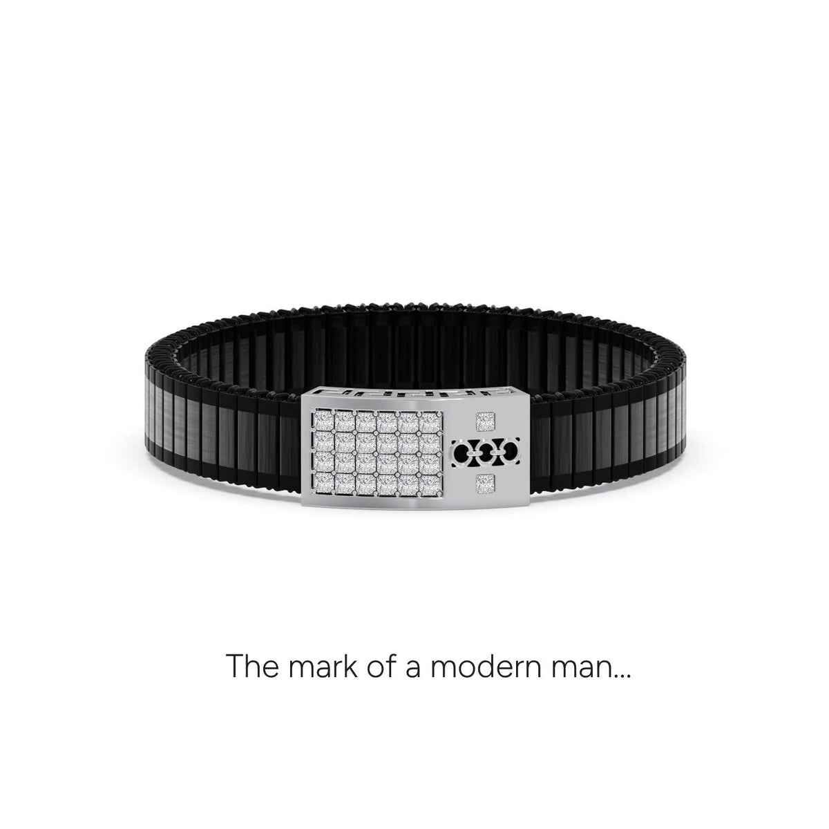 Grid Link Men's Diamond Men's Bracelet