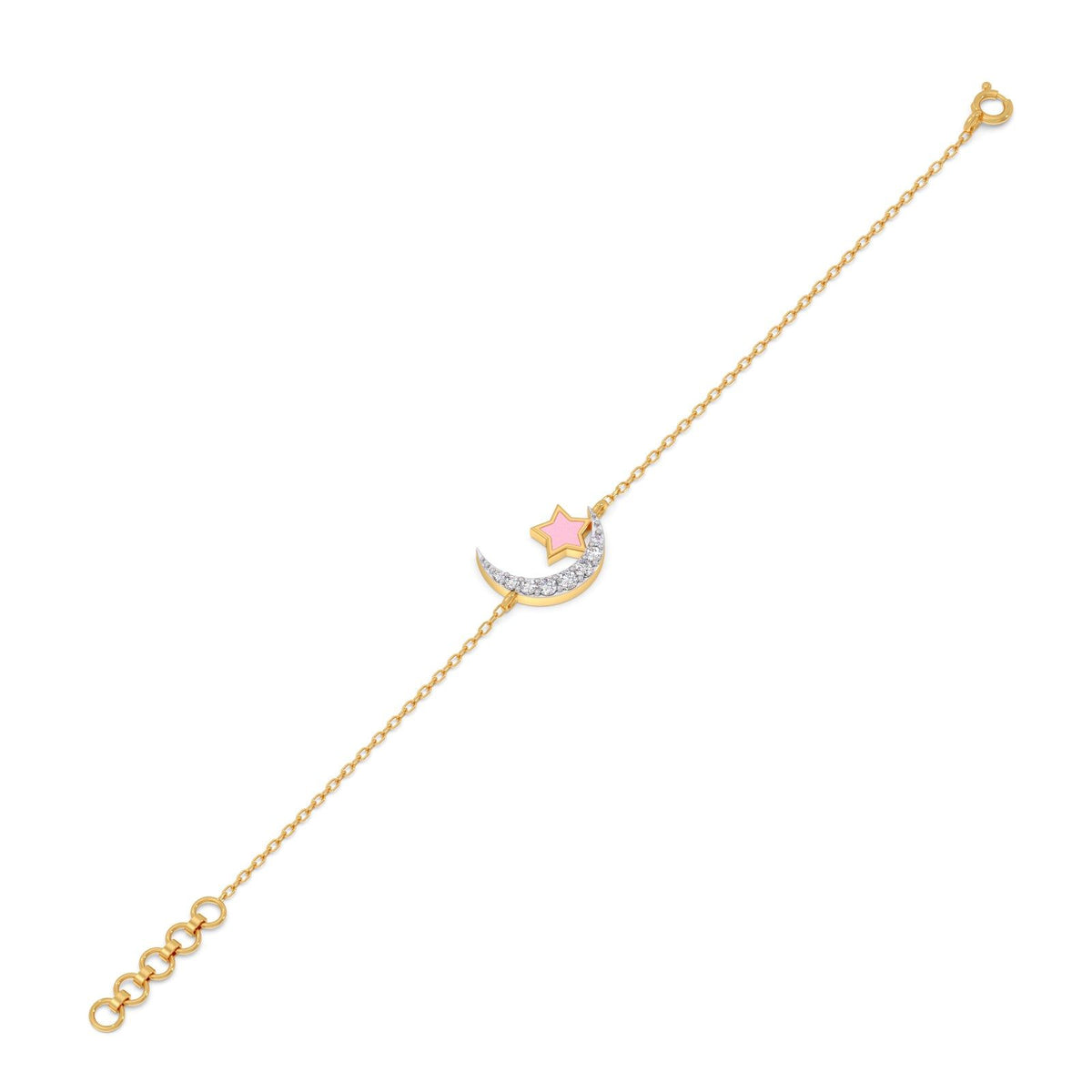 Pink Stardust Moon Diamond Kids Bracelet