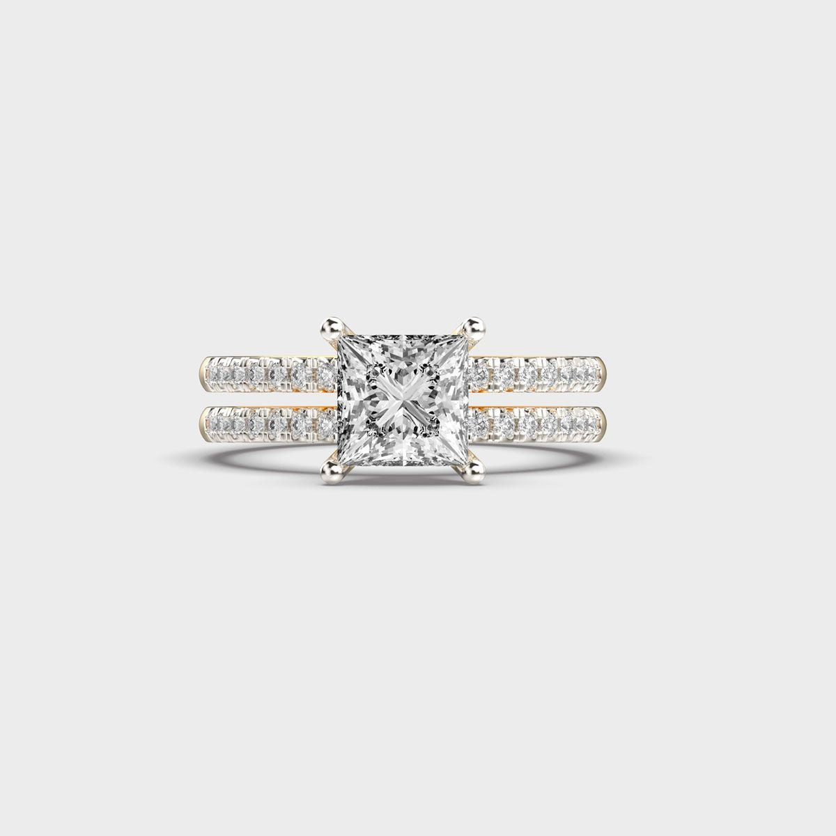 Double Band Bound Diamond Ring - View 1