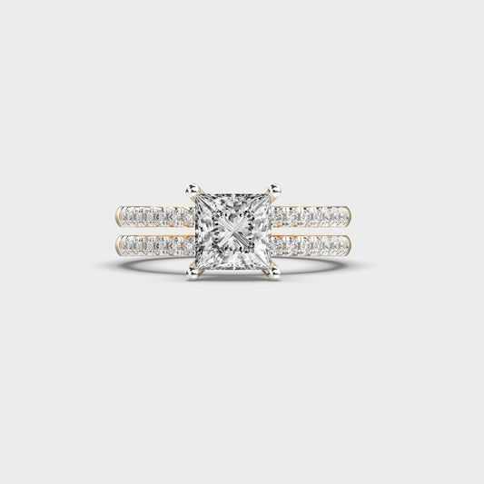 Double Band Bound Diamond Ring - View 1