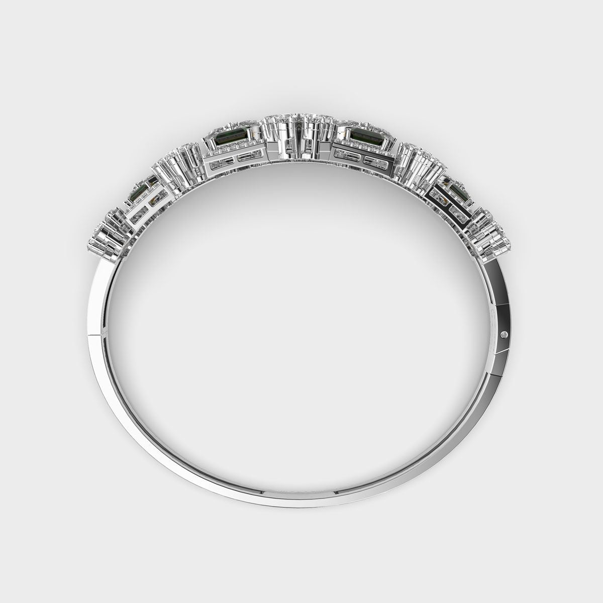 Green Wrap Tendril Diamond Bracelet