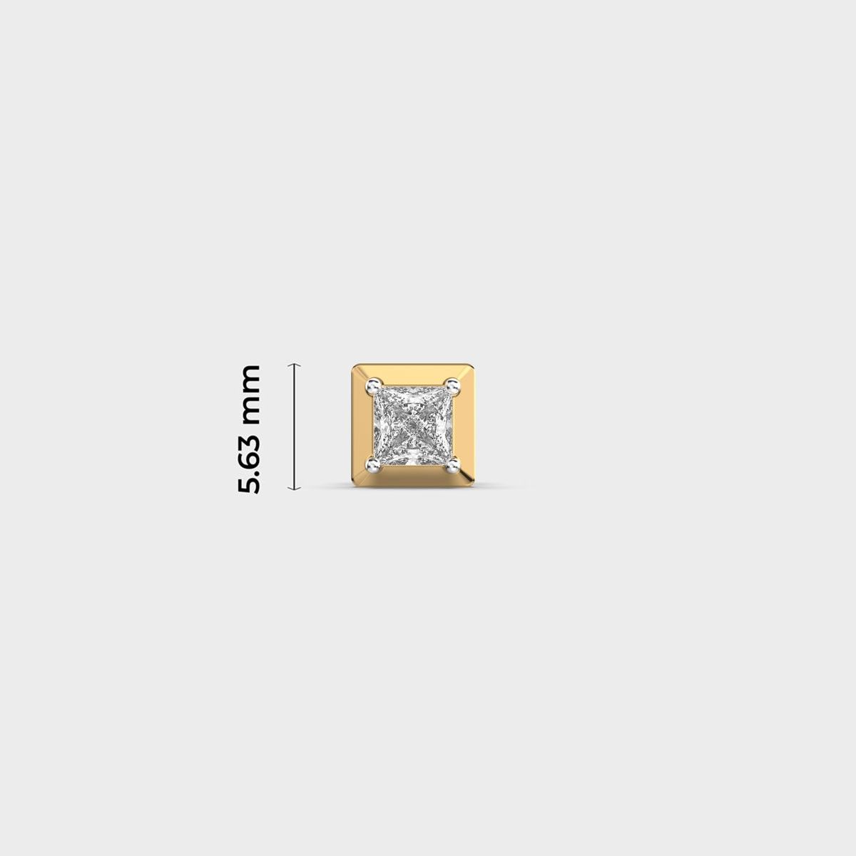Bright Aegis Princess Cut Diamond Stud For Men