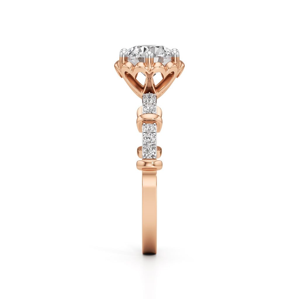 Aurora Crown Solitaire Ring