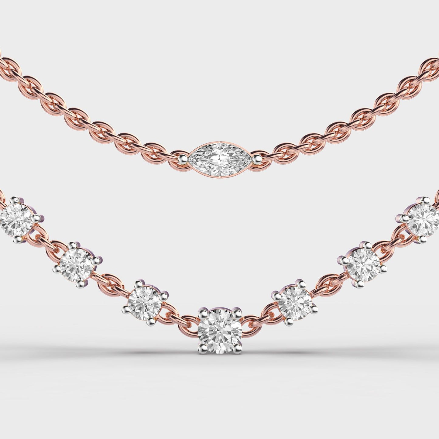 Sleek Is Chic Multi Layered Diamond Necklace