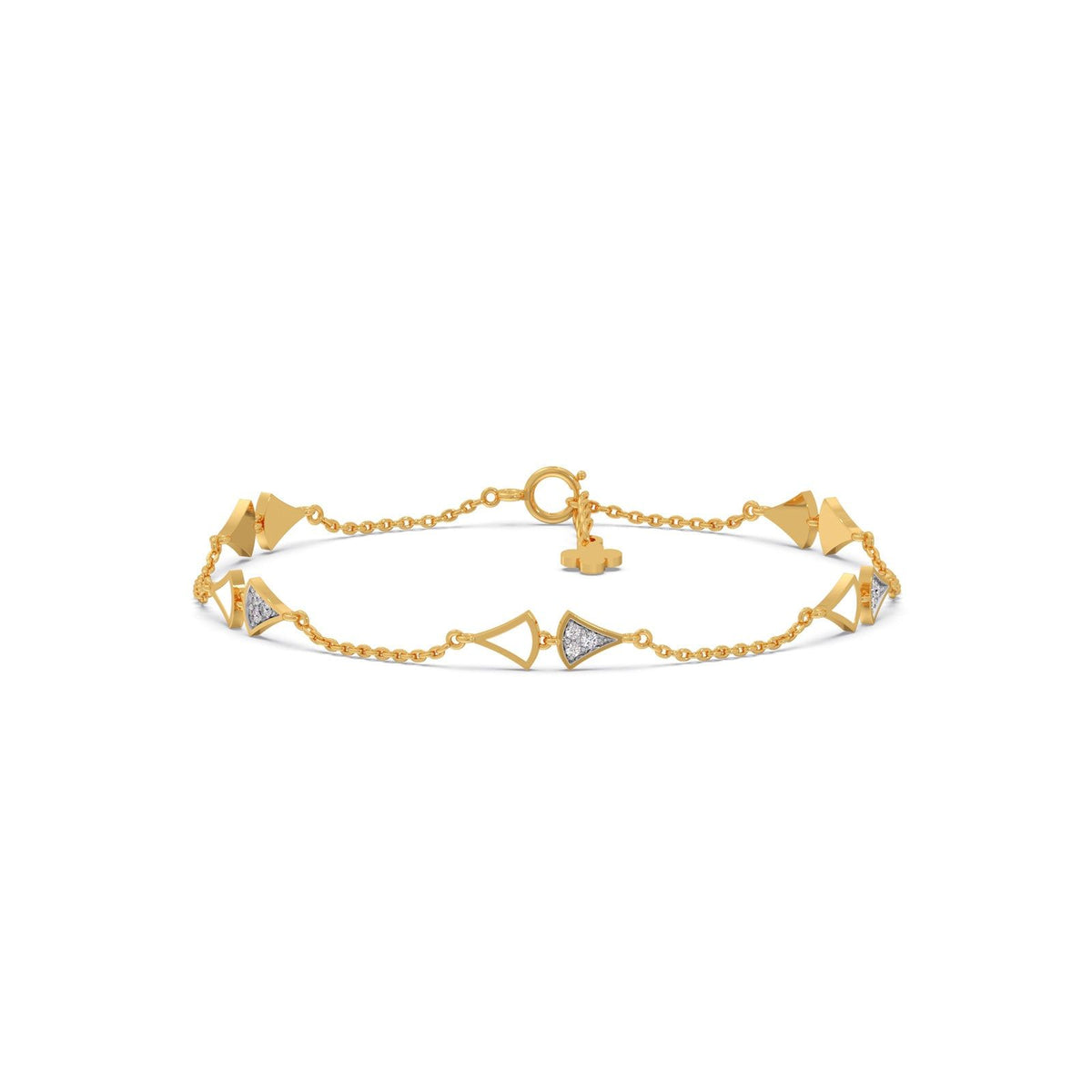 Vector Triangle-Link Diamond Chain Bracelet