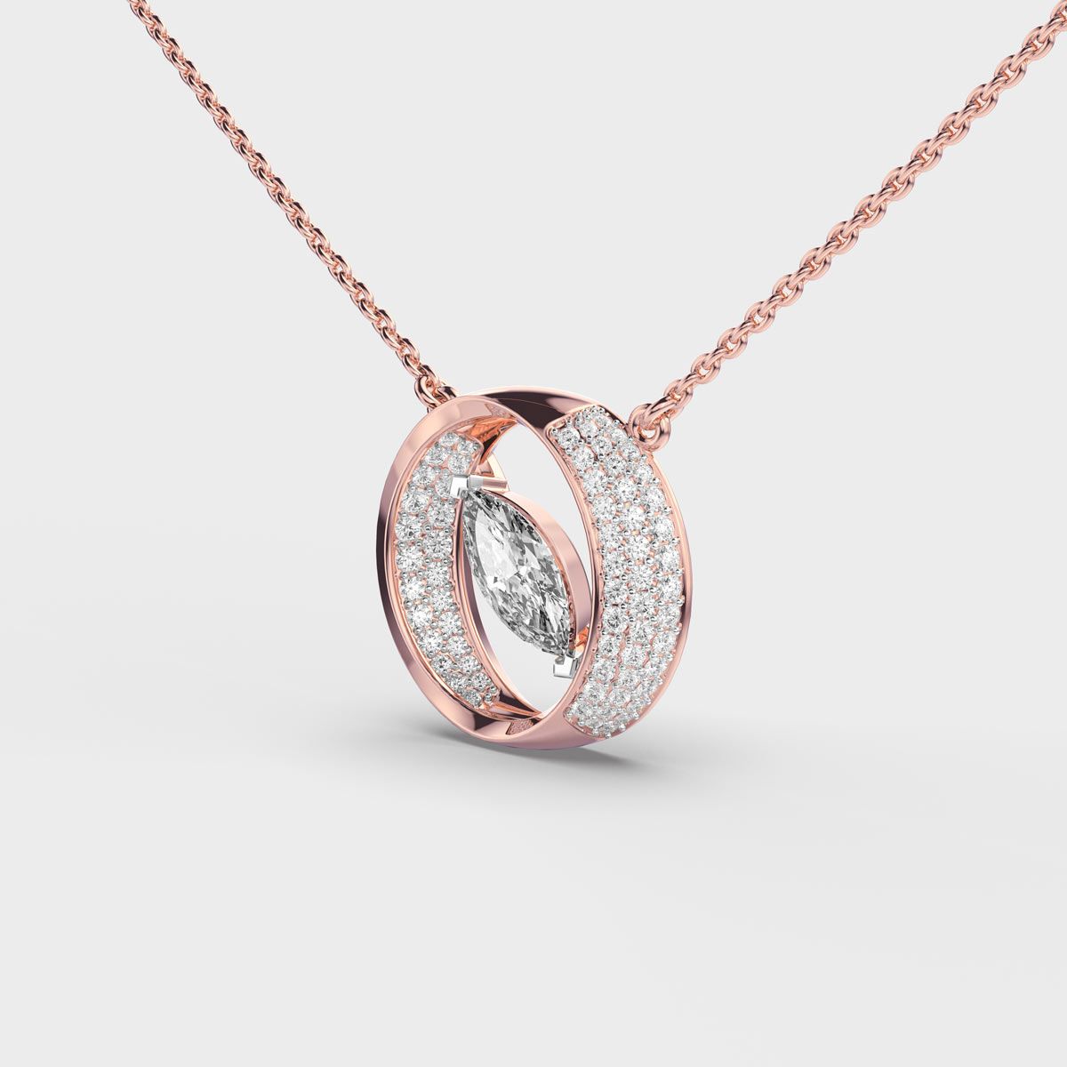 Marquise Orbit Diamond Necklace
