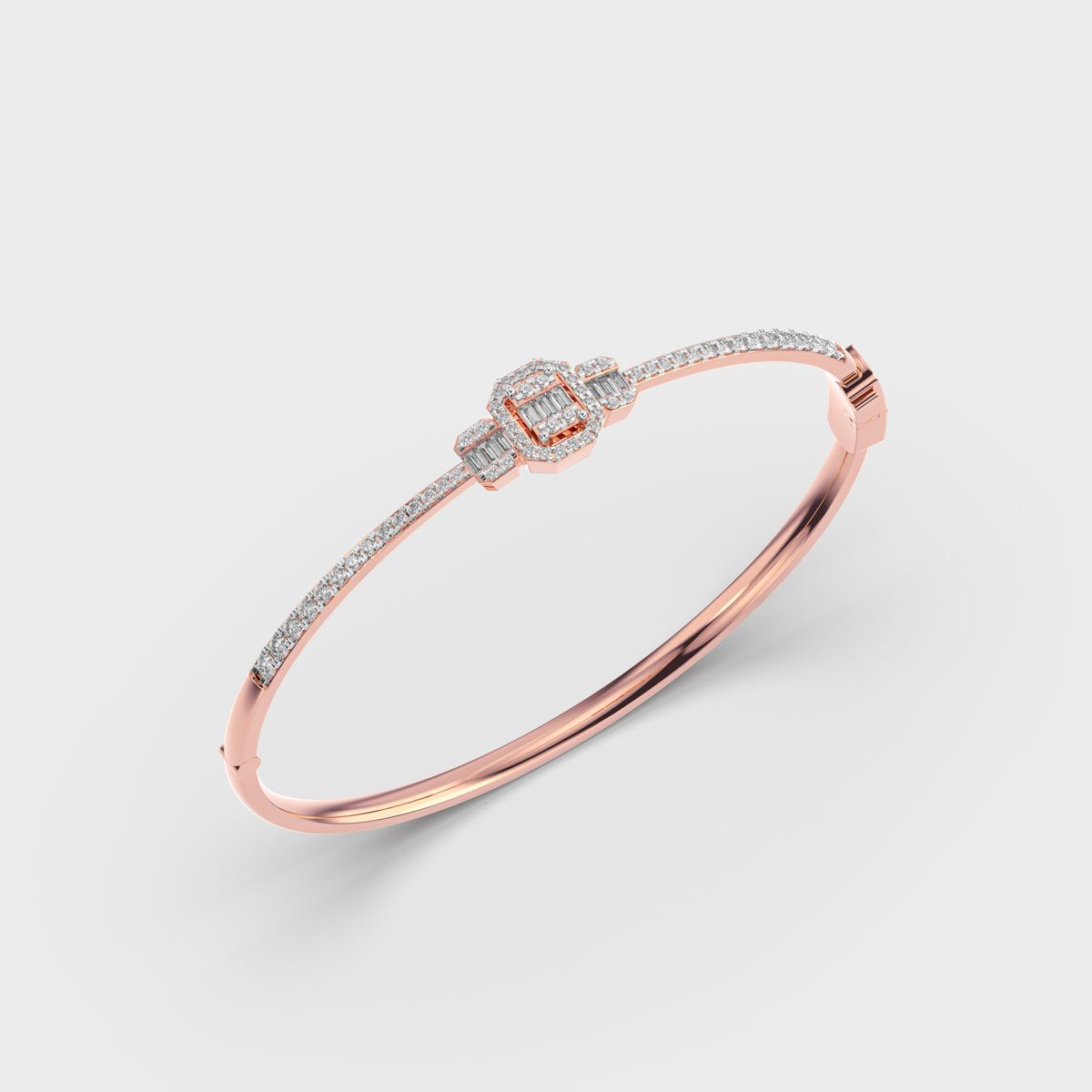 Minimalist Club Floral Diamond Bangle