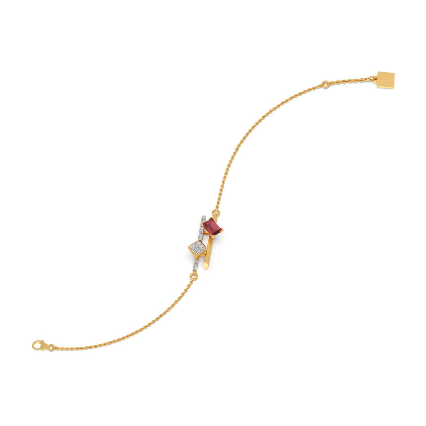 Blush Gemstone Linear Chain Bracelet