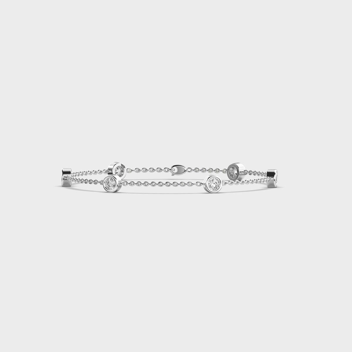 Minimal Celeste Round Diamond Bracelet