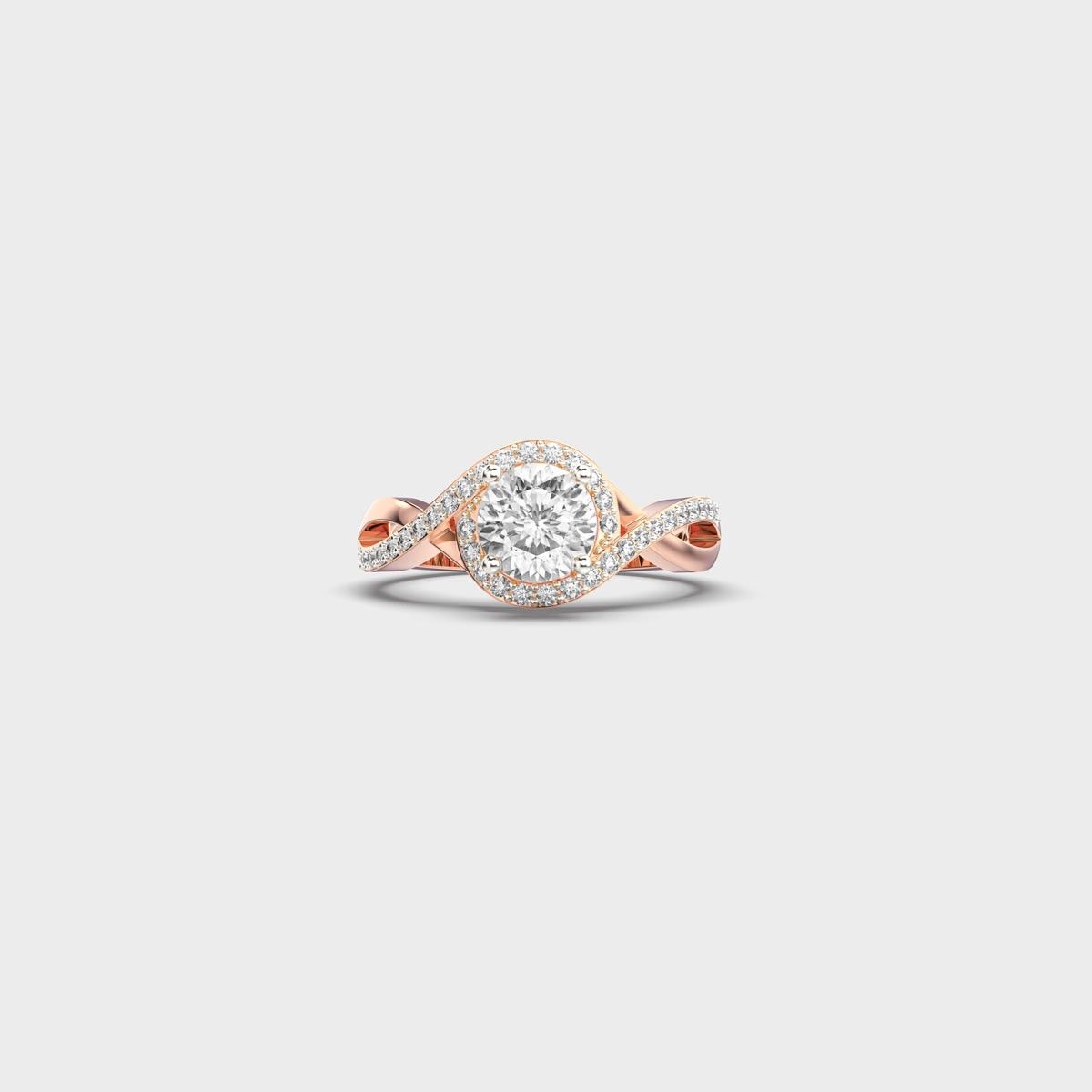 Twisted Halo Padma Cut Diamond Ring - View 6