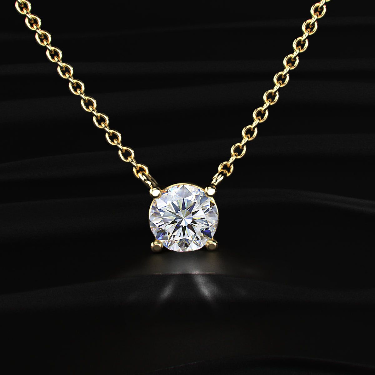2ct Round Diamond Solitaire Necklace