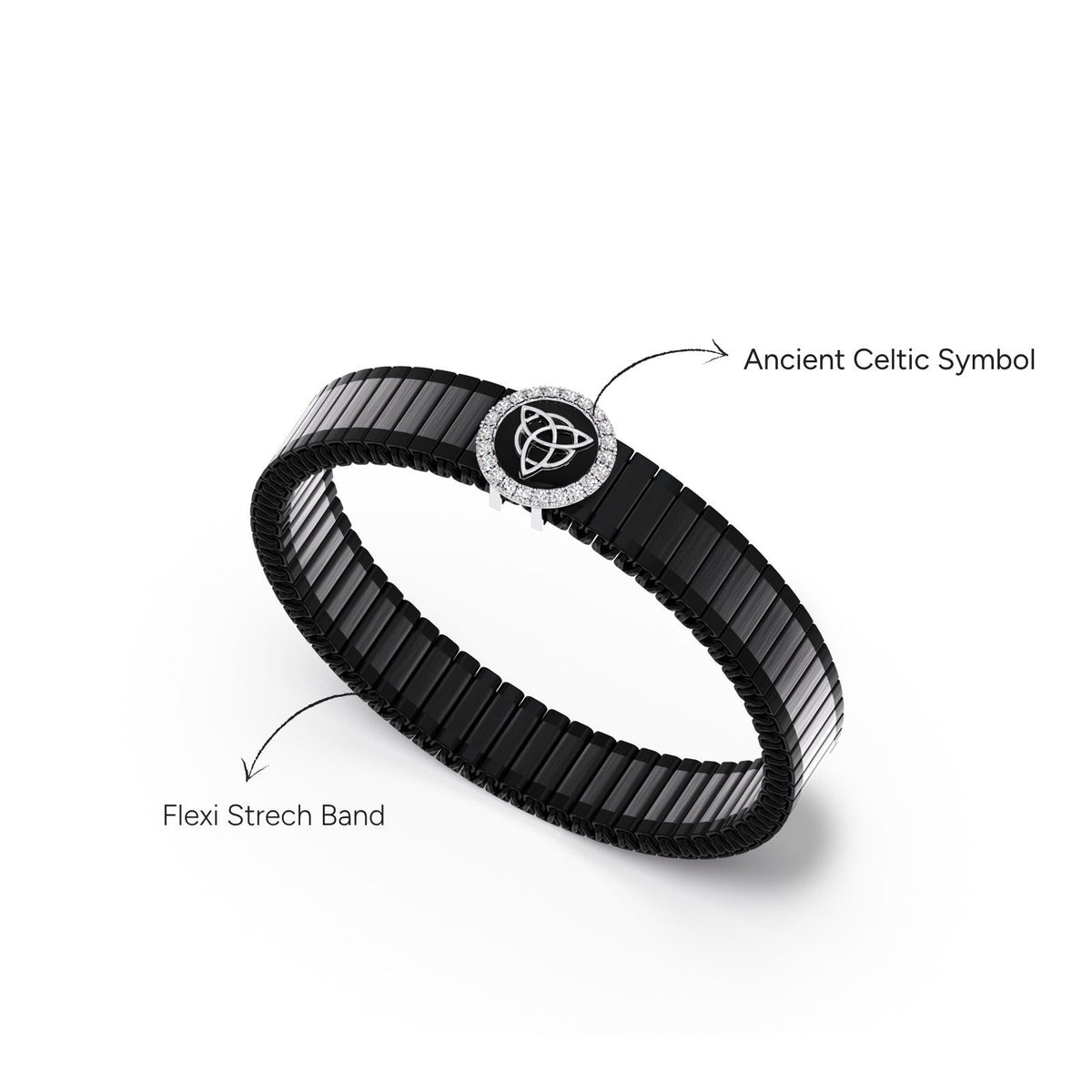 Triquetra Orbit Diamond Men's Bracelet