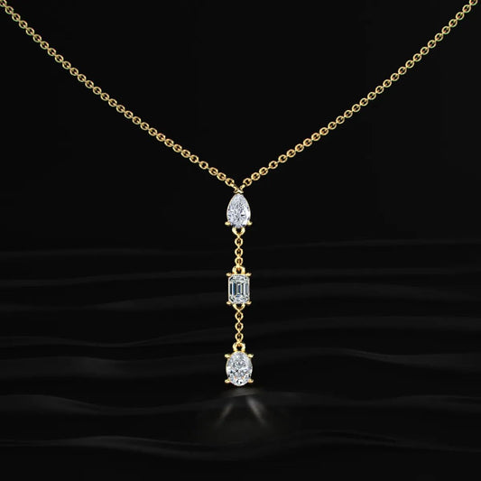 3 Diamond Drop Necklace
