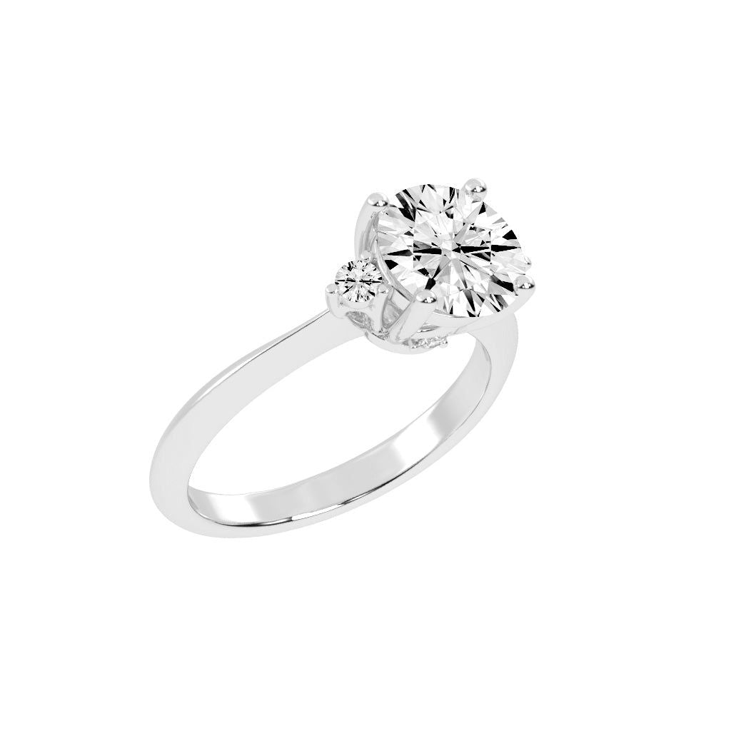 Solendria Two Head Round Cut Lab Diamond Ring