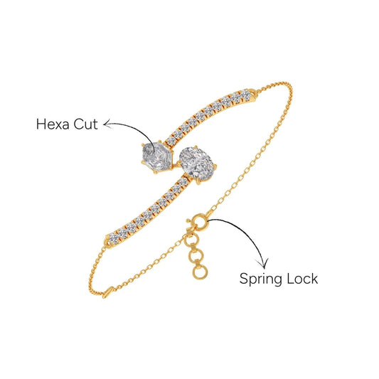 Hexa Oval Diamond Chain Bracelet