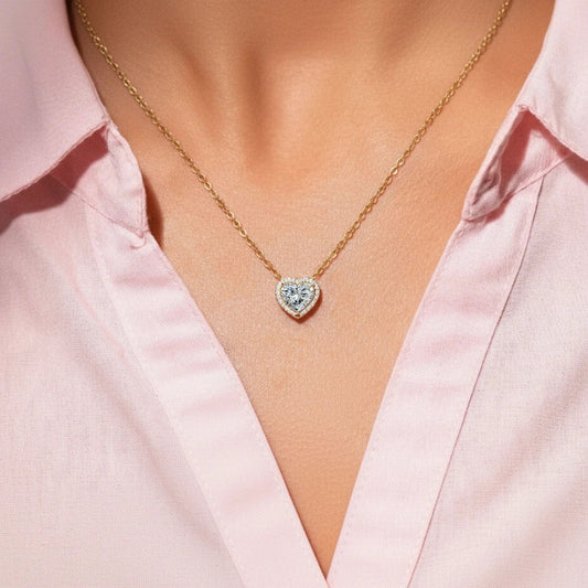 Heart Diamond Halo Pendant