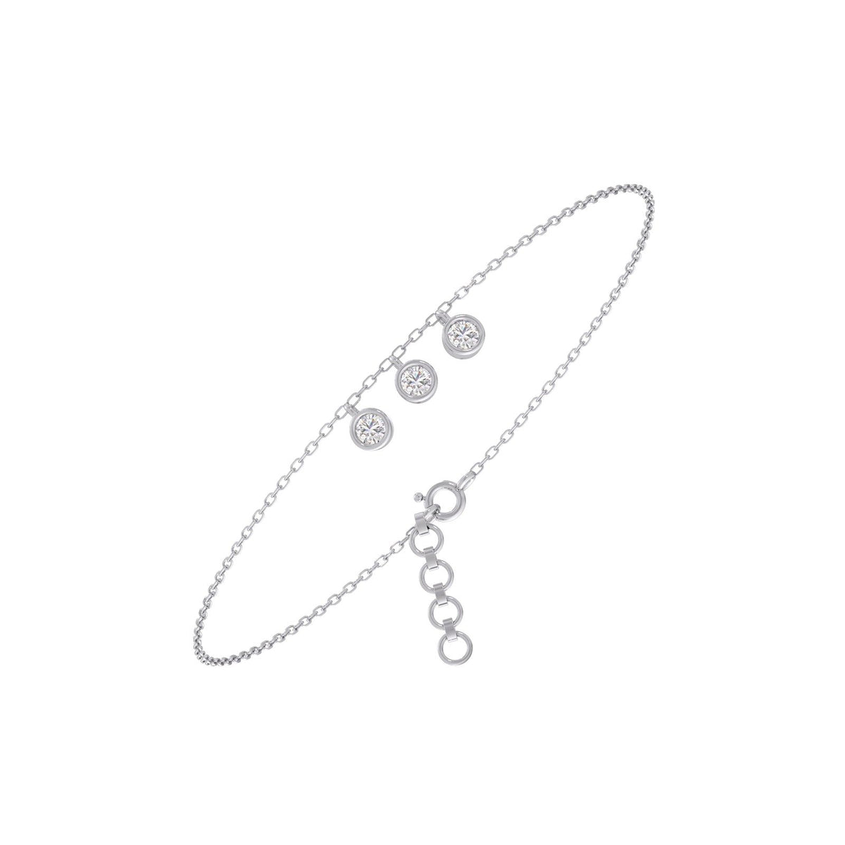 Trinity Bezel Chain Bracelet