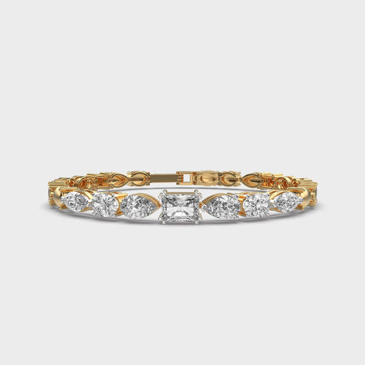Multishape Half Tennis Diamond Bracelet