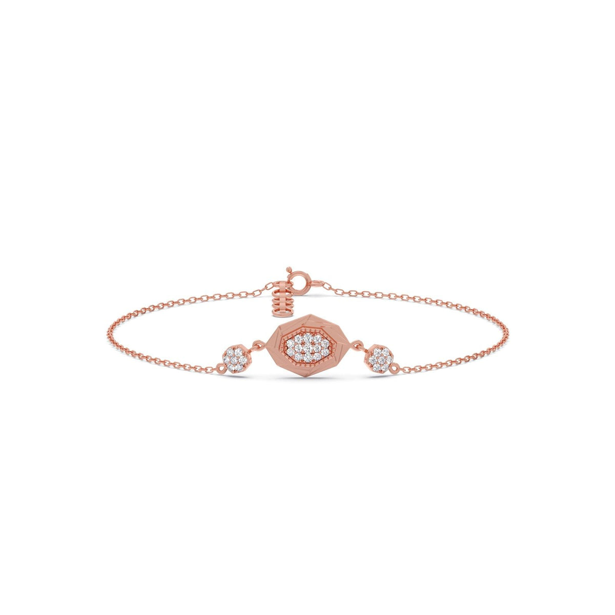 Elegant Geometric Round Diamond Bracelet