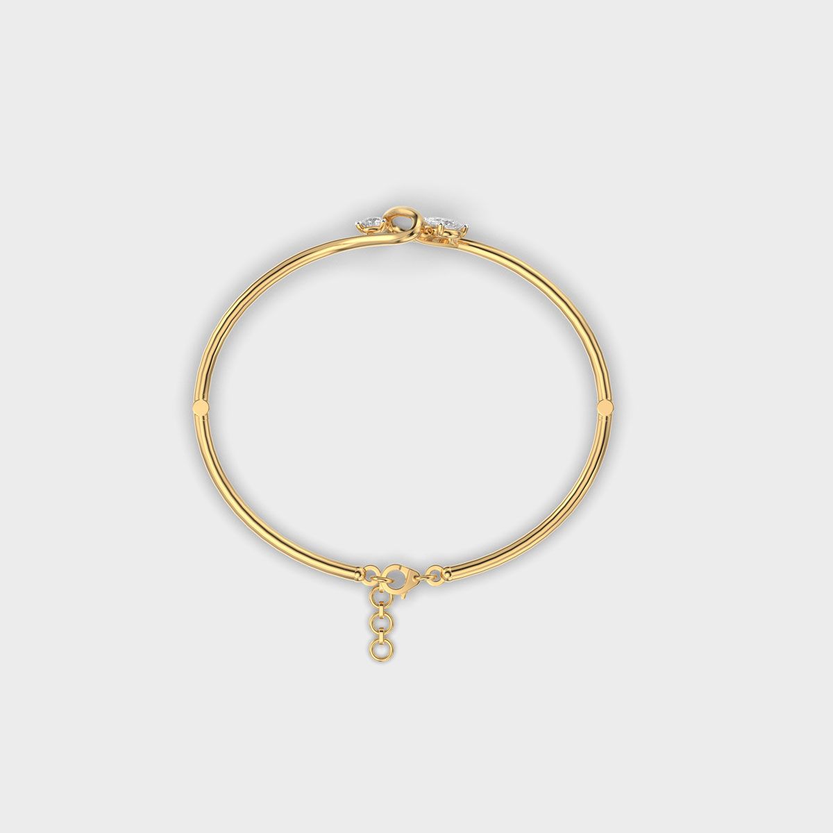 Twin Stone Swirl Diamond Bracelet