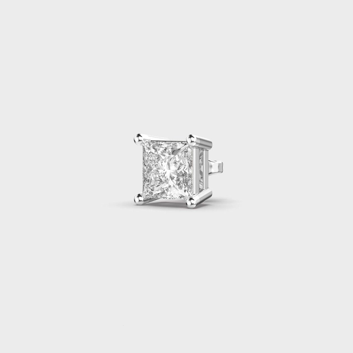Princess Cut Diamond Prism Stud