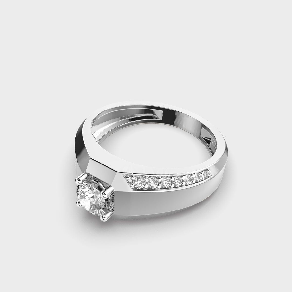 Classic Diamond Band Ring For Men - View 8