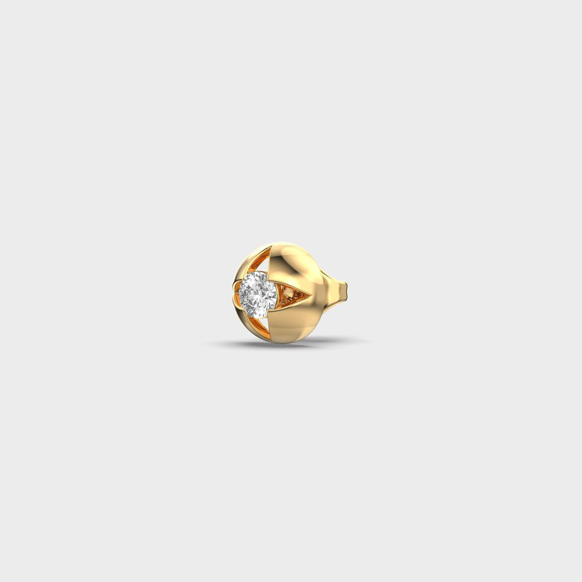 Flower Round Diamond Stud For Men