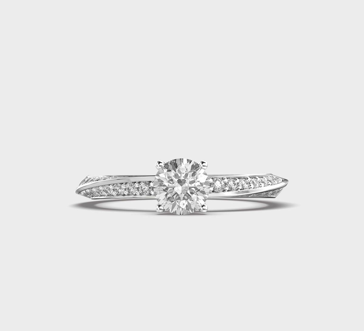 Gentle Wave Round Diamond Ring - View 10