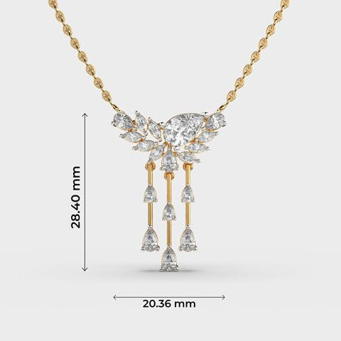 Mayura Pear Cut Diamond Necklace 