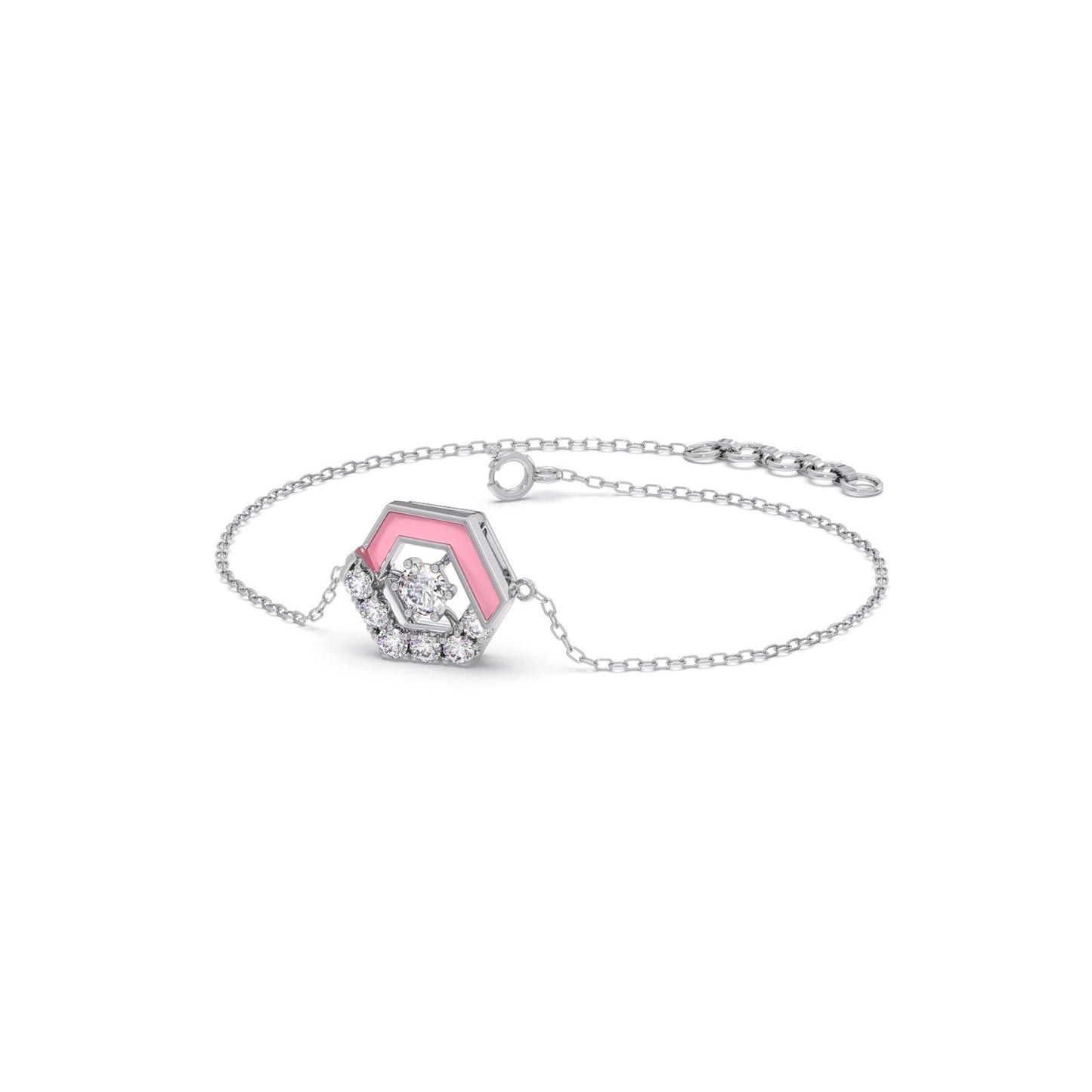 Cotton Candy Hexagon Diamond Bracelet