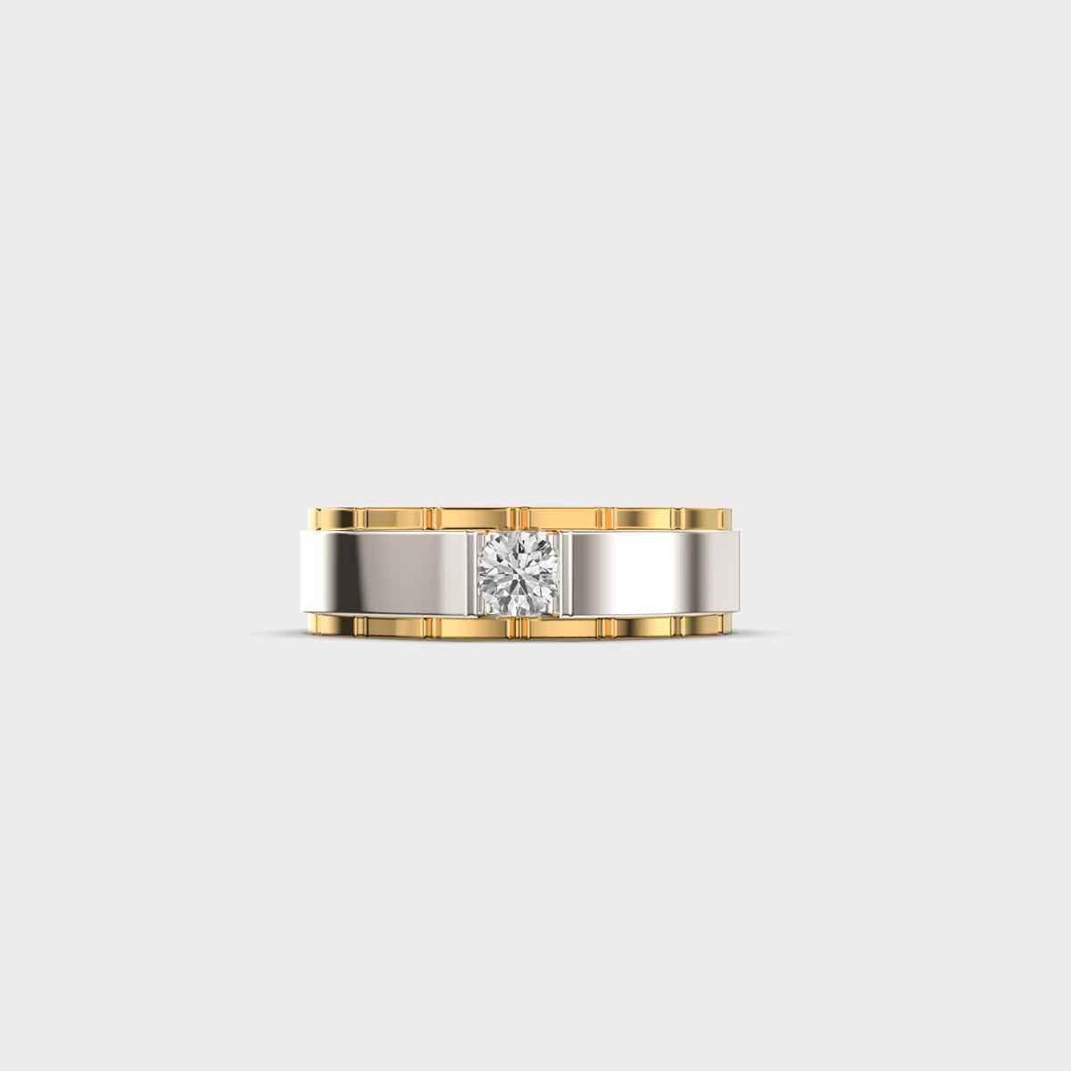 Twin Tone Luxe Diamond Band for Men - View 10