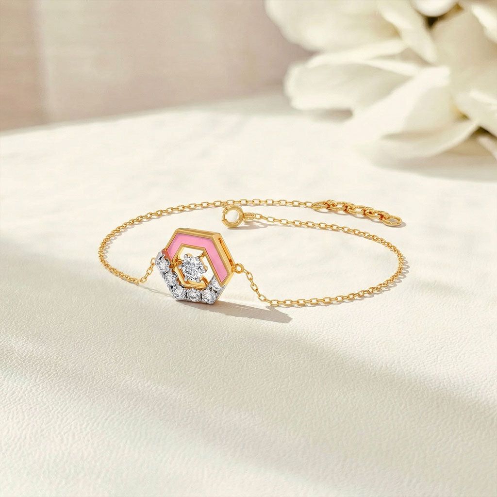 Cotton Candy Hexagon Diamond Bracelet