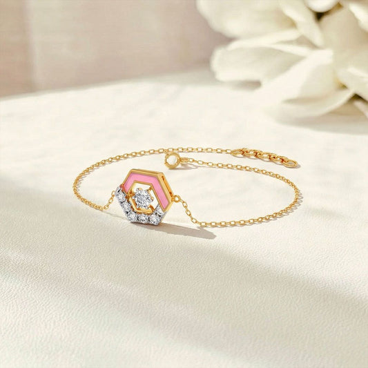 Cotton Candy Hexagon Diamond Bracelet