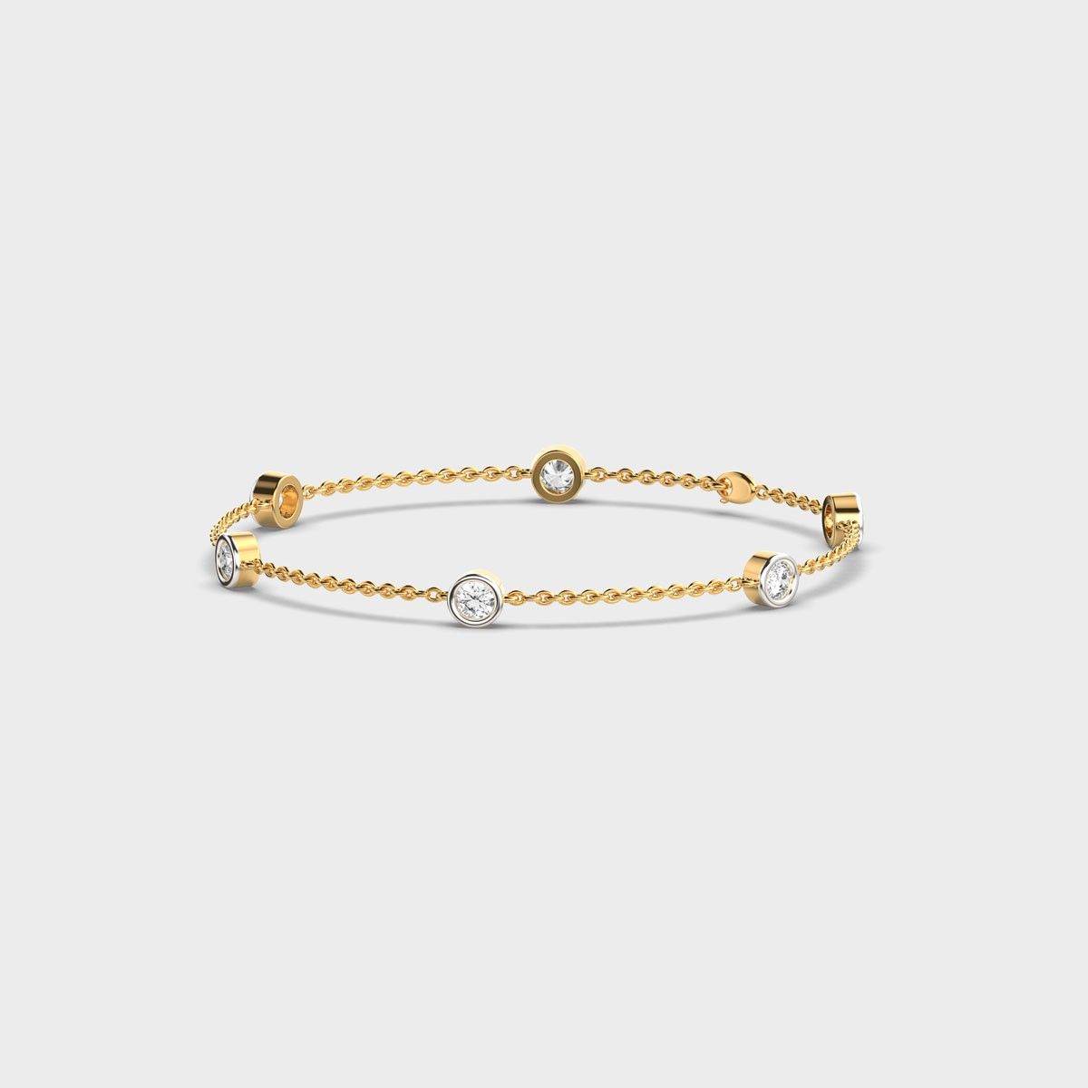 Minimal Celeste Round Diamond Bracelet