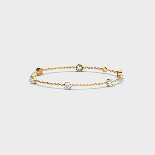 Minimal Celeste Round Diamond Bracelet