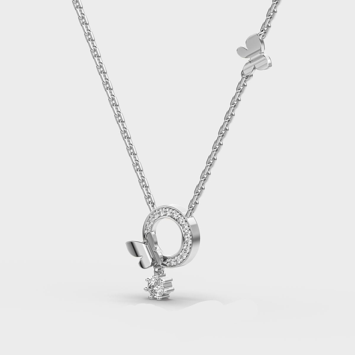 Butterfly Halo Necklace with Chain