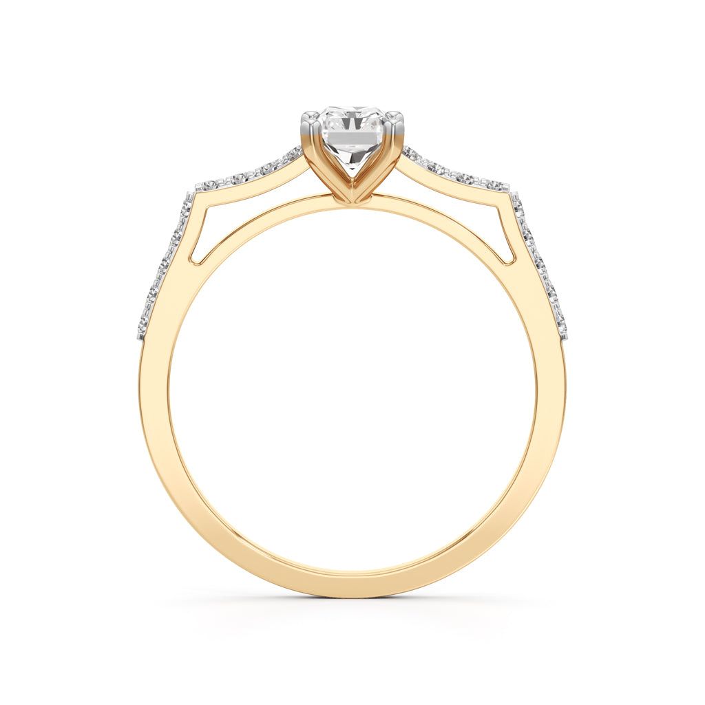 Radiant Cut Solitaire Pave Ring