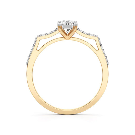 Radiant Cut Solitaire Pave Ring