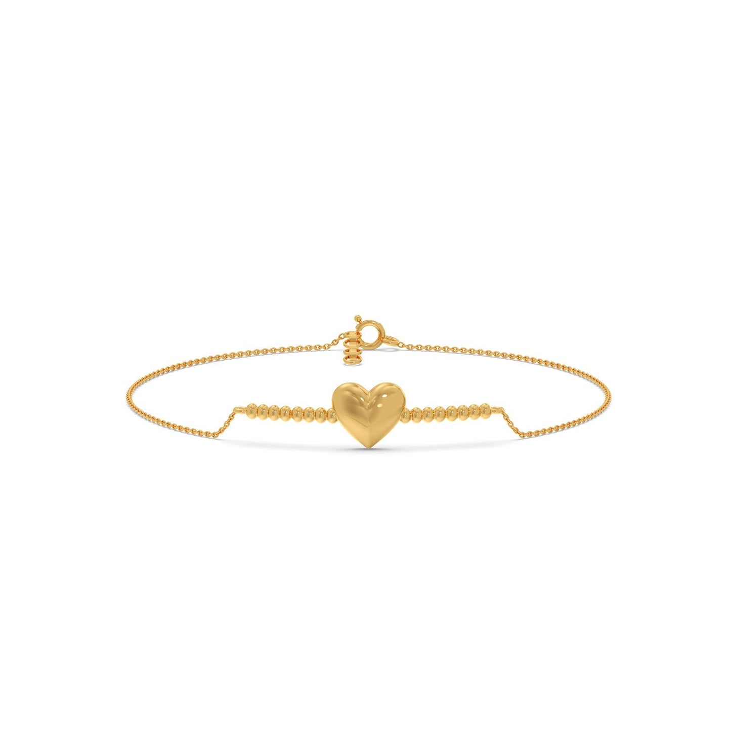 Heart Plain Gold Chain Bracelet