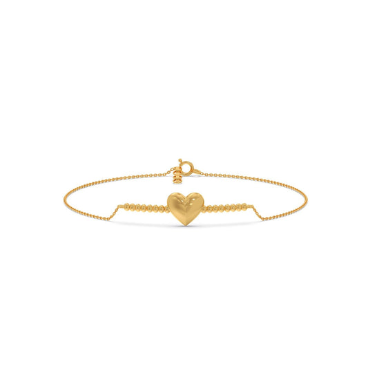 Heart Plain Gold Chain Bracelet