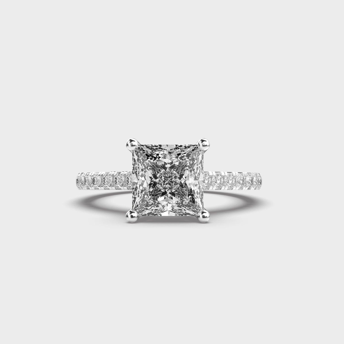 Princess Cut Royal Crown Diamond Ring - View 10