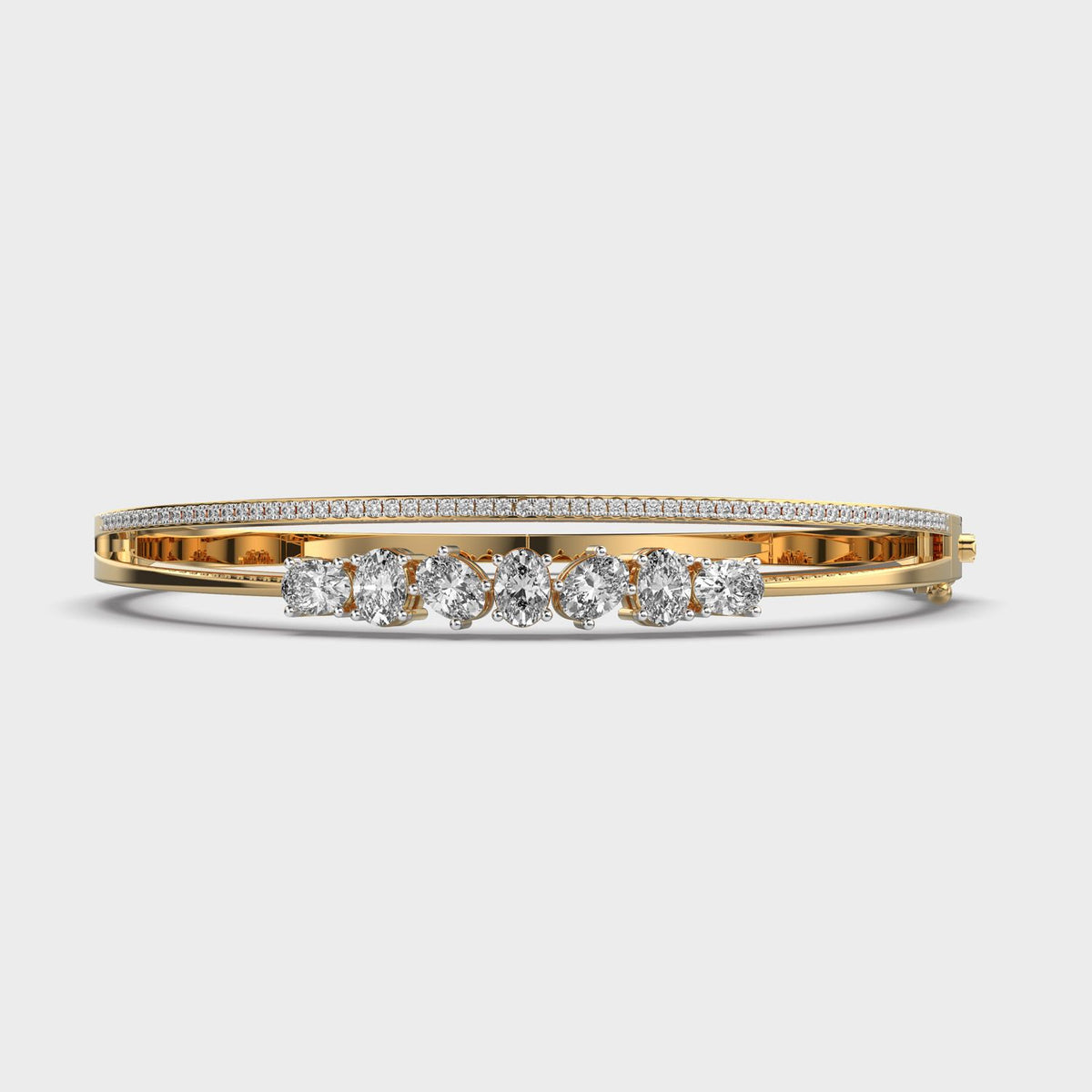 Shining Symphony Oval And Round Diamond Bracelet