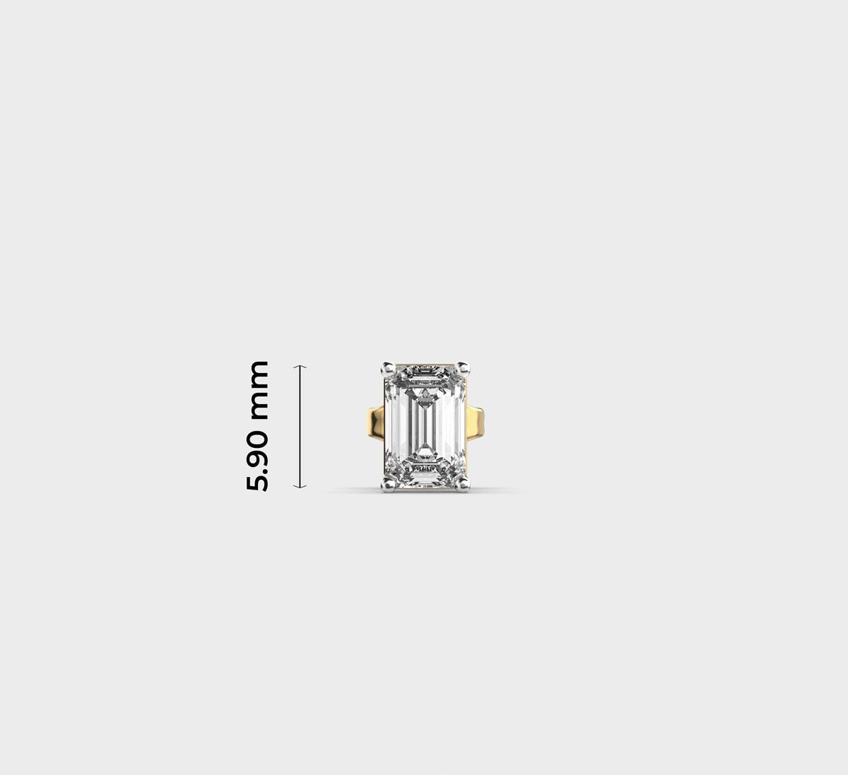 Emerald Cut Diamond Stud for Men