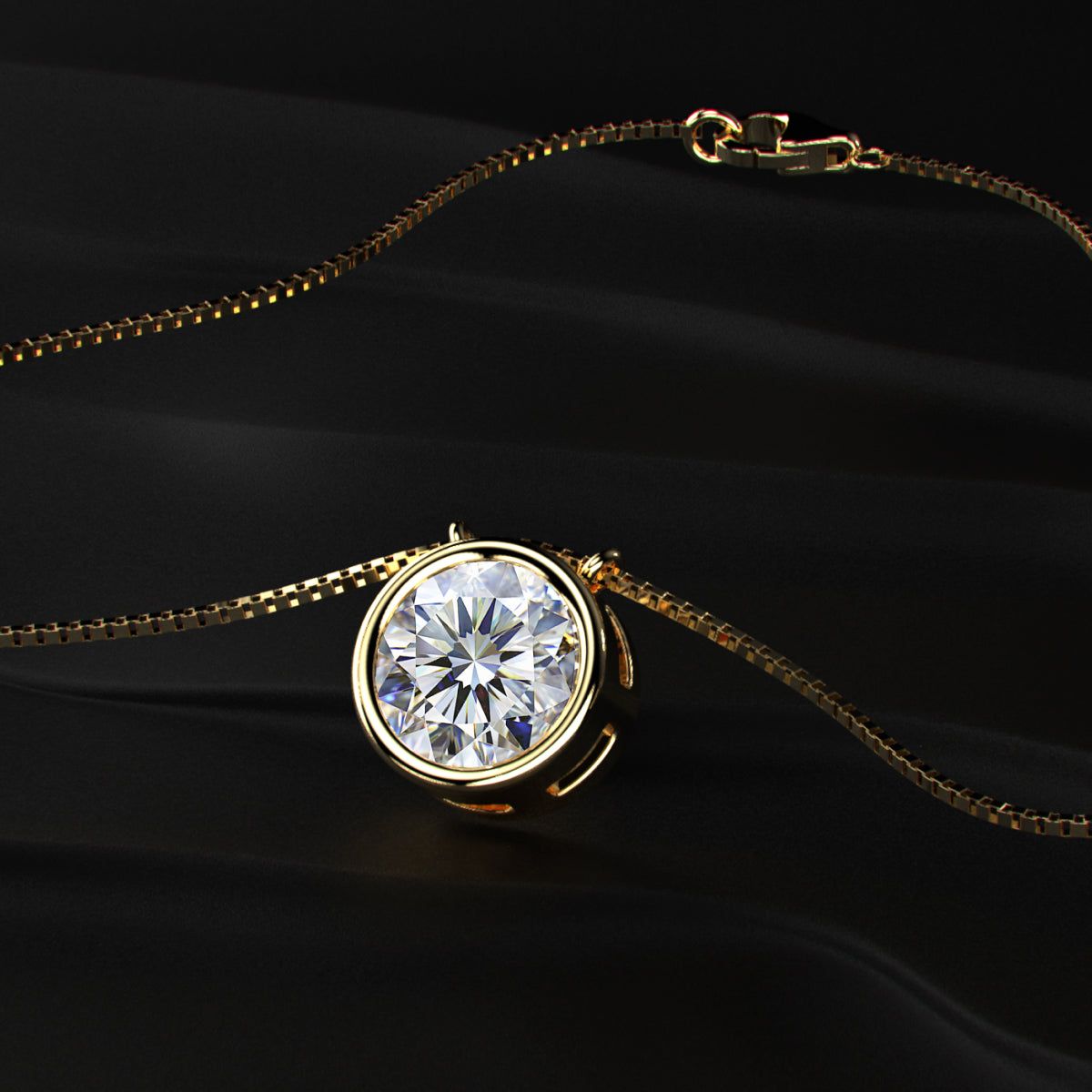 Round Solitaire Bezel Necklace