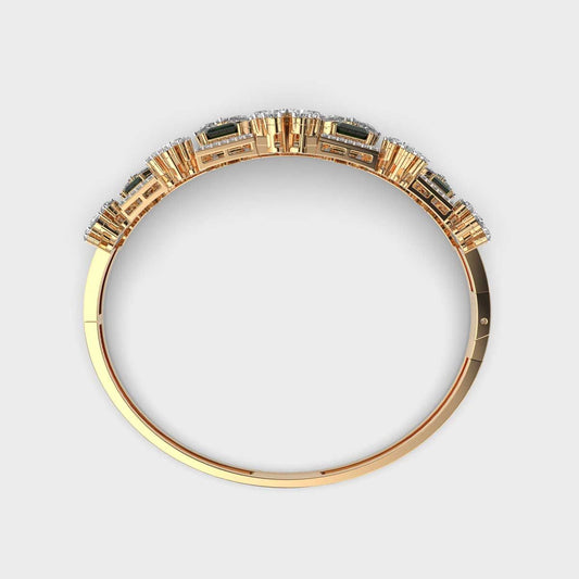 Green Wrap Tendril Diamond Bracelet