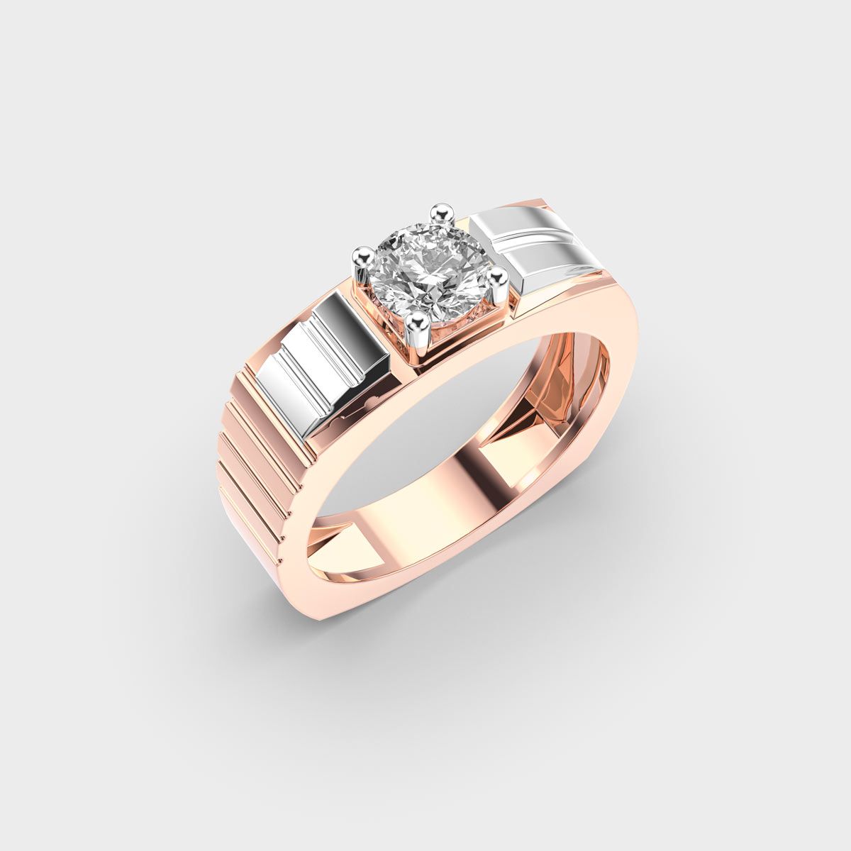 Dual Tone Ironclad Diamond Band For Men - View 3