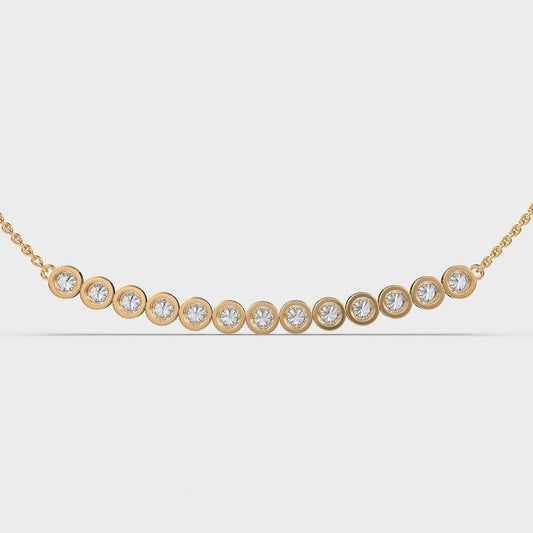 Stellar Stacks Diamond Necklace with Chain